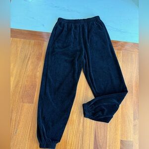 Topshop Velvet Jogger Pants Women Black pants Size S 4 / 6 Formal / casual
